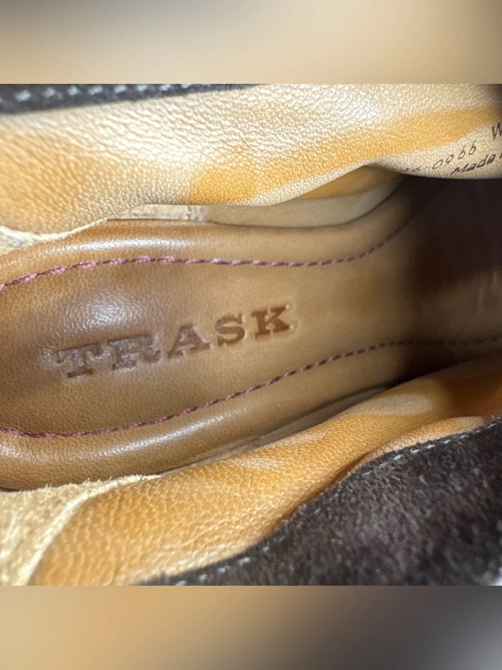 Trask Chocolate Brown Suede Leather‎ Ruched Wooden Block Heel Boho Ankle Booties
